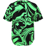 Slime in the Dark Green and Black Oil Spill Baseball Jersey | EDM Festival Fashion Ravewear | BigTexFunkadelic