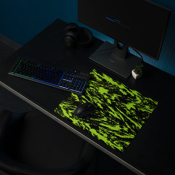 Black Lime Bolt Glitch Gaming Mouse Pad | 18