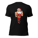 Boxing Santa Short-Sleeve Unisex Christmas T-Shirt | Black | BigTexFunkadelic