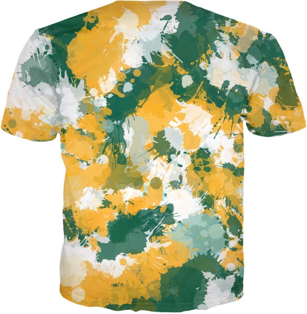 Green Yellow and BigTexFunkadelic T-Shirt Splatter Paint – White