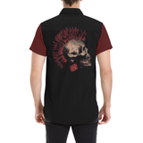 Stay Wild Punk Skull Button Down Short Sleeve Shirt | BigTexFunkadelic