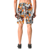 Orange and Grey Paint Splatter Casual Shorts | BigTexFunkadelic