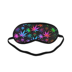 Black Rainbow Weed Print Sleeping Eye Mask