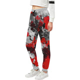 Red and Grey Paint Splatter Women's All Over Print Jogger Sweatpants | BigTexFunkadelic