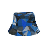 Blue and Black Geo Print Bucket Hat | BigTexFunkadelic