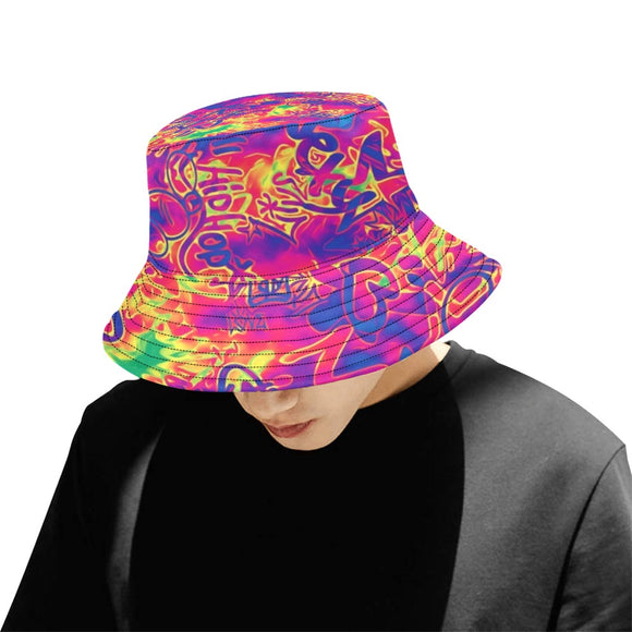Neon Graffiti Mix Bucket Hat | BigTexFunkadelic