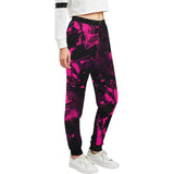 Pink and Black Abstract Women's All Over Print Jogger Sweatpants | BigTexFunkadelic