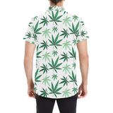 Weed Leaf Pattern Button Down Short Sleeve Shirt | BigTexFunkadelic