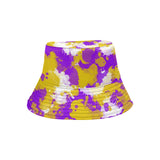 Purple Gold and White Paint Splatter Bucket Hat | BigTexFunkadelic