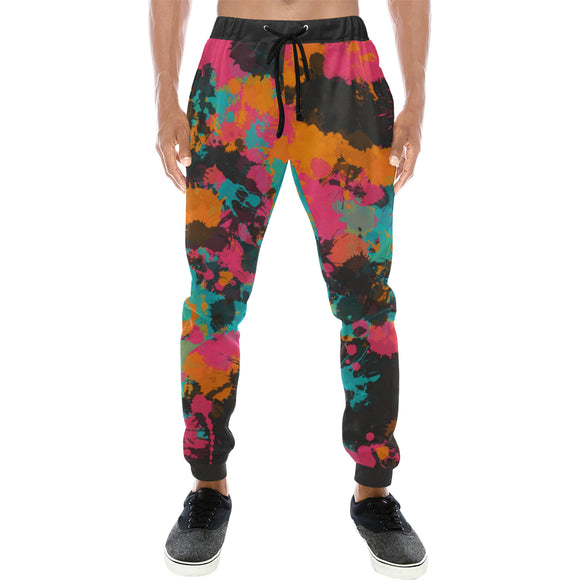 Fiesta Colors Paint Splatter Men's Big & Tall All Over Print Jogger Sweatpants | BigTexFunkadelic