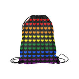 Gay Pride Hearts Drawstring Bag