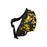 Black and Yellow Graffiti Paint Splat Fanny Pack | Streetwear Accessories | BigTexFunkadelic