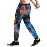 Blue and Orange Graffiti Abstract Men's Big & Tall All Over Print Jogger Sweatpants | BigTexFunkadelic