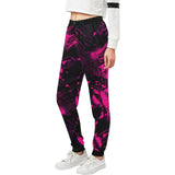 Pink and Black Abstract Women's All Over Print Jogger Sweatpants | BigTexFunkadelic
