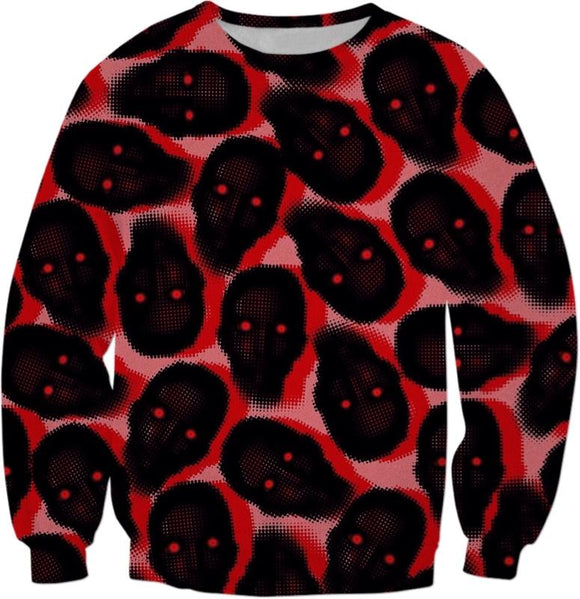 Demon Eyes All Over Print Halloween Sweatshirt | BigTexFunkadelic