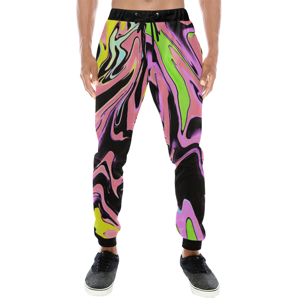 Pink Pineapple Print Men's Joggers