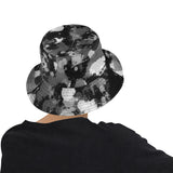 Black White and Grey Paint Splatter Bucket Hat | BigTexFunkadelic