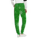 Green Holiday Snowflake Women's All Over Print Jogger Sweatpants | BigTexFunkadelic