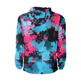 Pink and Blue Paint Splatter Quilted Windbreaker | BigTexFunkadelic