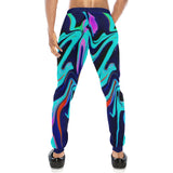 Turquoise Oil Spill Rave Men's All Over Print Jogger Sweatpants | BigTexFunkadelic