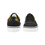 Black and Yellow Paint Splatter Graffiti Men's Low Top Skateboarding Shoes