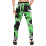 Green Rave Abstract All Over Print Light-Weight Men's Jogger Sweatpants (Non Fleece Lined) | EDM Festival Fashion | BigTexFunkadelic