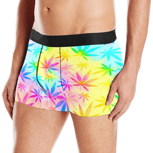 Rainbow Weed Tie-Dye 420 Themed Boxer Briefs for Stoners | BigTexFunkadelic