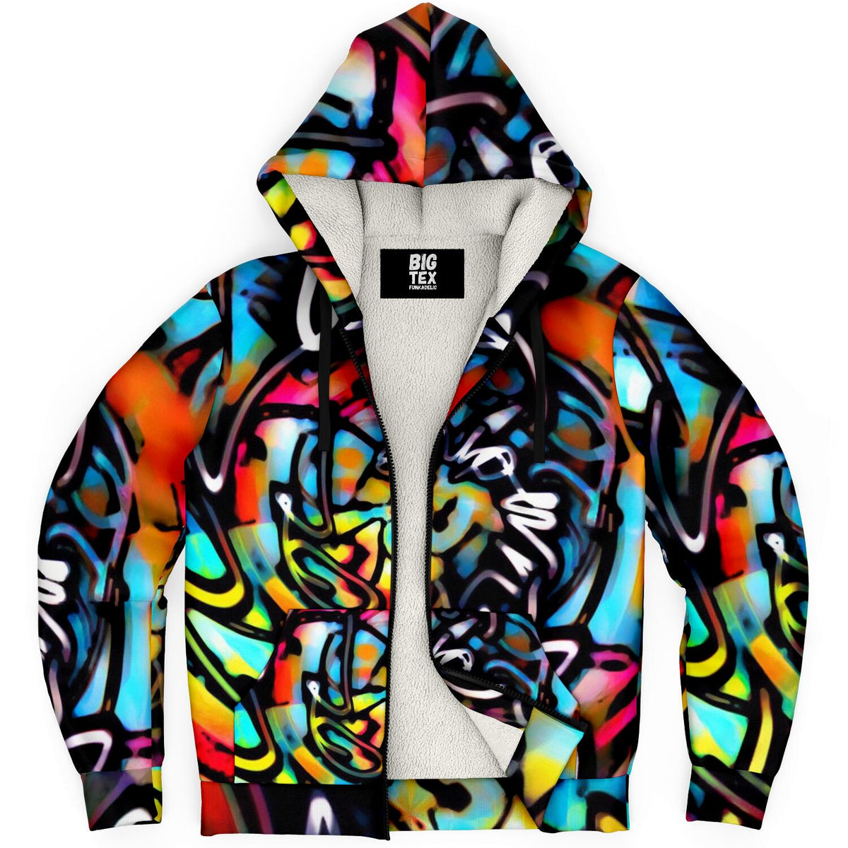 Colorful Graffiti Streetart Chaos Sherpa Hoodie – BigTexFunkadelic