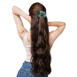 Blue Green and Grey Paint Splatter Hair Scrunchie | BigTexFunkadelic