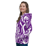 Purple and White Oil Spill Pullover Hoodie | BigTexFunkadelic