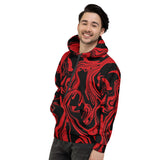 Red and Black Slime Oil Spill Pullover Hoodie | BigTexFunkadelic