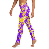 Purple Gold and White Oil Spill Yoga Leggings | BigTexFunakdelic