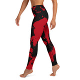 Red and Black Paint Splatter Yoga Leggings | BigTexFunkadelic 