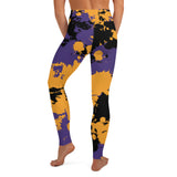 Purple Gold and Black Legends Paint Splatter Yoga Leggings | BigTexFunkadelic