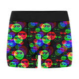 (Red, Green and Blue on Black) RGB Shaded Smile Glitch Print Boxer Briefs | BigTexFunkadelic