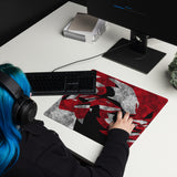 Abstract Red Acid Grunge Gaming Mouse Pad | 18" x 16" | PC Gaming Setup | BigTexFunkadelic