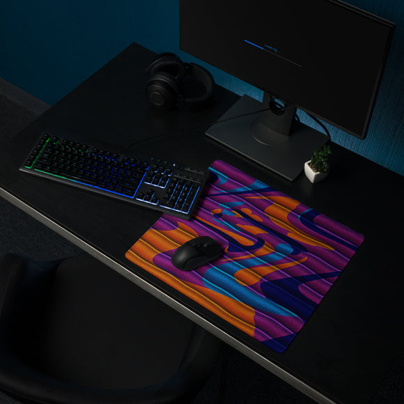 Trippy Purple 80s Tubular Abstract Gaming Mouse Pad | 18