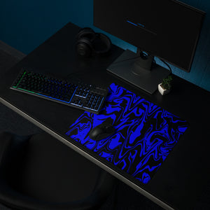 Blue and Black Abstract Melt Gaming Mouse Pad | 18" x 16" | PC Gaming Setup | BigTexFunkadelic