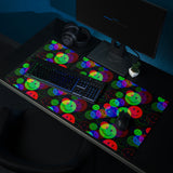 RGB Smile Glitch Gaming Mouse Pad | 36" x 18" | PC Gaming Setup | BigTexFunkadelic