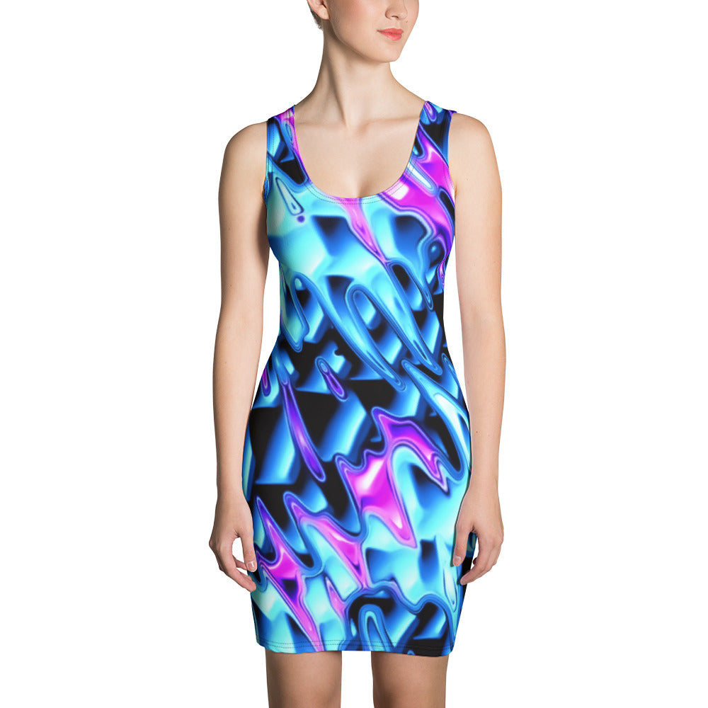 Psychedelic Vaporwave Bodycon Dress S