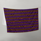 Orange and Purple Spooky Stripes Halloween Throw Blanket | Size 50"x60" | Home Goods | BigTexFunkadelic