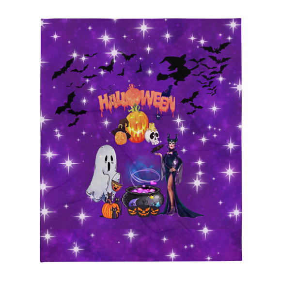 SEASONAL Halloween Witches and Ghosts Throw Blanket | Size 50