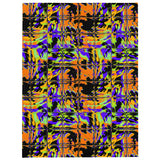Orange Violet Blacklight Inspired Rave Glitch Tile Plaid Throw Blanket | Size 60" x 80" | Home Goods | BigTexFunkadelic