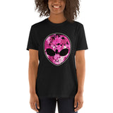 Pink Alien Head Short-Sleeve Unisex T-Shirt | Black | BigTexFunkadelic