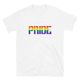 Rainbow Gay Pride Short-Sleeve Unisex T-Shirt | White | LGBTQ+ Pride | BigTexFunkadelic