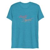 Perfectly Imperfect Peach Ombré Script Short Sleeve Tri-Blend T-Shirt | Aqua | BigTexFunkadelic