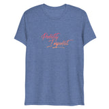 Perfectly Imperfect Peach Ombré Script Short Sleeve Tri-Blend T-Shirt | Blue | BigTexFunkadelic