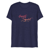Perfectly Imperfect Peach Ombré Script Short Sleeve Tri-Blend T-Shirt | Navy Blue | BigTexFunkadelic