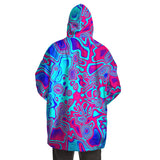 Psychedelic Liquid Plasma Sherpa Lined Oversized Hoodie Blanket | Gift Ideas | BigTexFunkadelic