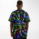 Rainbow Glitch Rave Ready Baseball Jersey | EDM Festival Fashion | BigTexFunkadelic